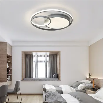 Нов модерен двойна околовръстен тавана лампа за дневна, спалня, led кръгла лампа за стая, индивидуалност, скандинавски, лампа за обучение 1