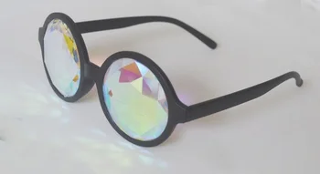 Невероятни Светлини Матова Черна Рамка Моден Калейдоскоп очила Истинска Стъклена Леща 1