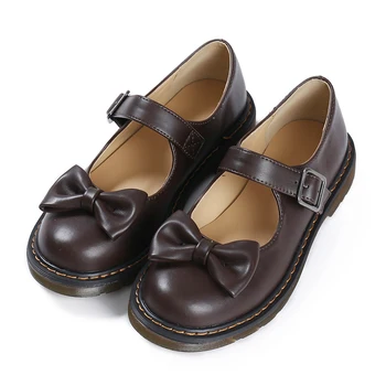 Новият Японски стил, Скъпа студентски обувки за колеж с Лък, Обувки за Cosplay в стил Лолита за момичета, Униформи JK, Обувки на платформа, Размер 35-40 1