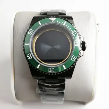 Корпус часовник с PVD покритие от 40 мм с Зелен Безелем от Сапфир стъкло, Подходящ за ЕТА 2836 Механизъм MIYOTA 1