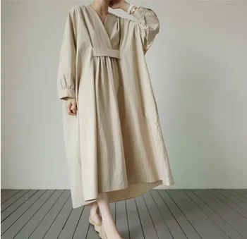 Свободно женствена рокля за бременни, пуловер с V-образно деколте, сив 22 1