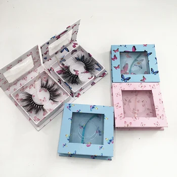 Най-новата Кутия за Опаковане на Миглите с Квадратни Миглите-Пеперуди за Естествени Дълги Мигли 3D и 5D от Кадифе, Празни Кутии за Мигли 2