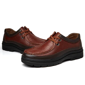 Официалните мъжки обувки с Високо качество От естествена кожа, бизнес и Сватбени обувки, Класическа Офис обувки, Марка на Луксозни обувки, Големи Размери от 48 49
